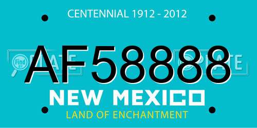 AF58888 New Mexico License Plate
