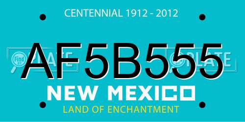 AF5B555 New Mexico License Plate
