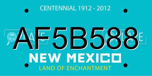 AF5B588 New Mexico License Plate