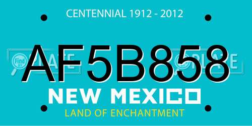 AF5B858 New Mexico License Plate