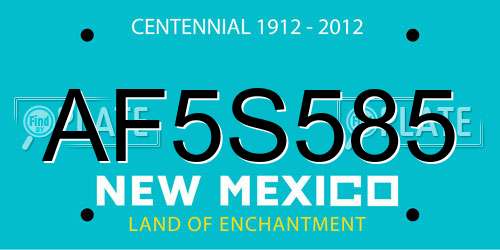 AF5S585 New Mexico License Plate