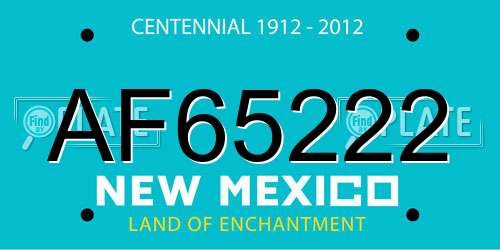AF65222 New Mexico License Plate