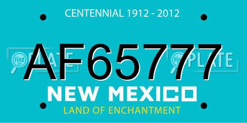 AF65777 New Mexico License Plate