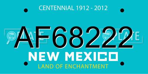 AF68222 New Mexico License Plate