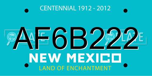 AF6B222 New Mexico License Plate
