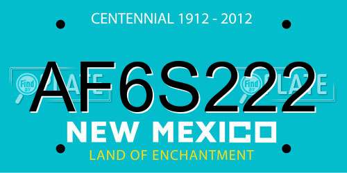 AF6S222 New Mexico License Plate