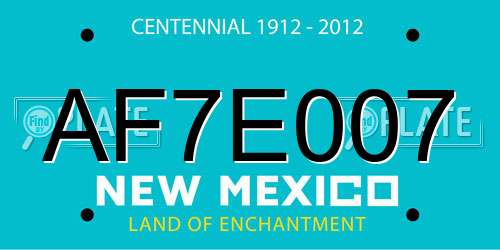 AF7E007 New Mexico License Plate