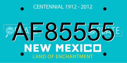 AF85555 New Mexico License Plate