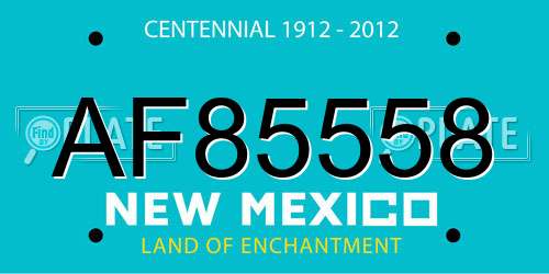 AF85558 New Mexico License Plate