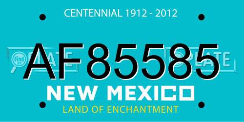 AF85585 New Mexico License Plate