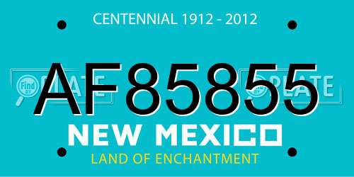 AF85855 New Mexico License Plate