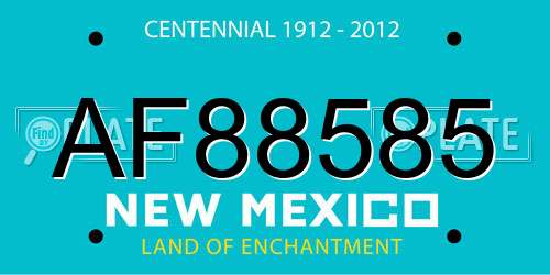 AF88585 New Mexico License Plate