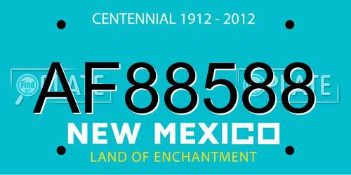 AF88588 New Mexico License Plate