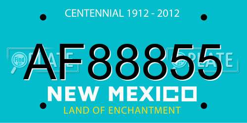 AF88855 New Mexico License Plate