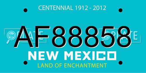 AF88858 New Mexico License Plate