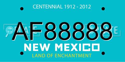 AF88888 New Mexico License Plate
