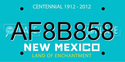 AF8B858 New Mexico License Plate