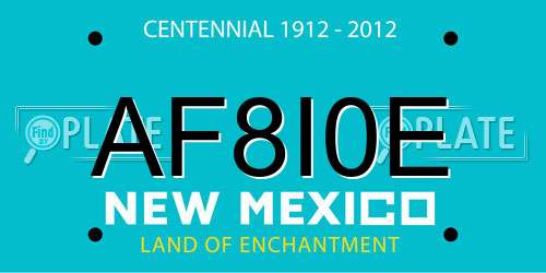 AF8I0E New Mexico License Plate