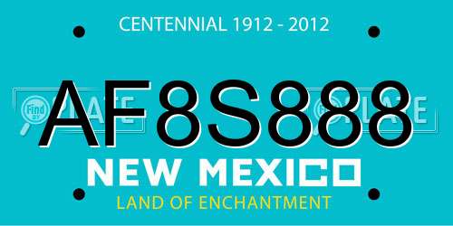 AF8S888 New Mexico License Plate