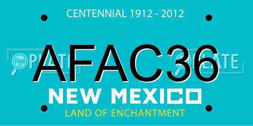 AFAC36 New Mexico License Plate