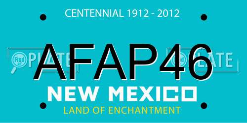 AFAP46 New Mexico License Plate
