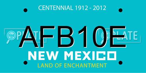 AFB10E New Mexico License Plate