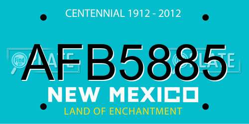 AFB5885 New Mexico License Plate