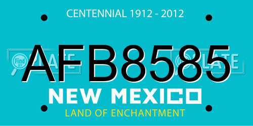 AFB8585 New Mexico License Plate