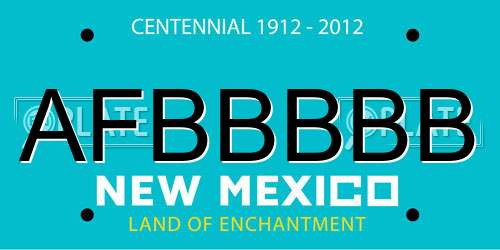 AFBBBBB New Mexico License Plate