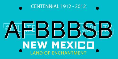 AFBBBSB New Mexico License Plate