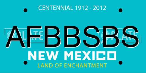AFBBSBS New Mexico License Plate