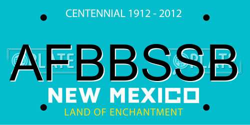 AFBBSSB New Mexico License Plate