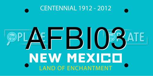 AFBI03 New Mexico License Plate