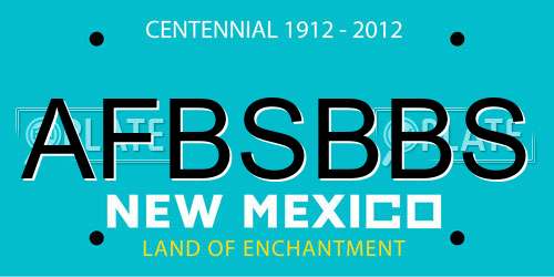 AFBSBBS New Mexico License Plate