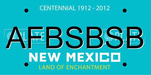 AFBSBSB New Mexico License Plate