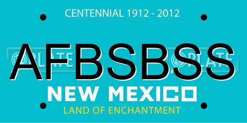 AFBSBSS New Mexico License Plate