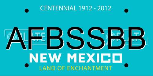 AFBSSBB New Mexico License Plate