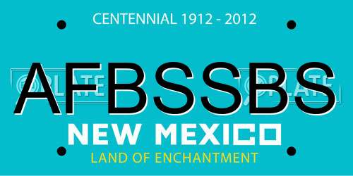 AFBSSBS New Mexico License Plate