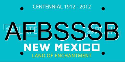 AFBSSSB New Mexico License Plate