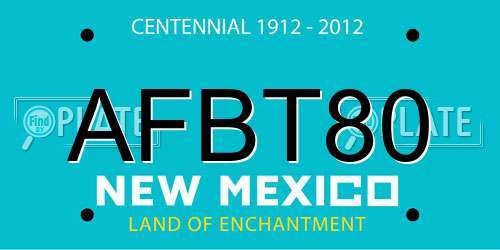 AFBT80 New Mexico License Plate