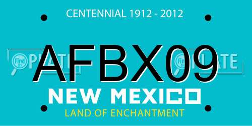 AFBX09 New Mexico License Plate