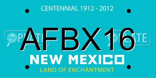 AFBX16 New Mexico License Plate