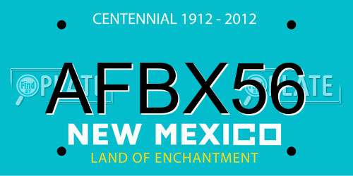 AFBX56 New Mexico License Plate