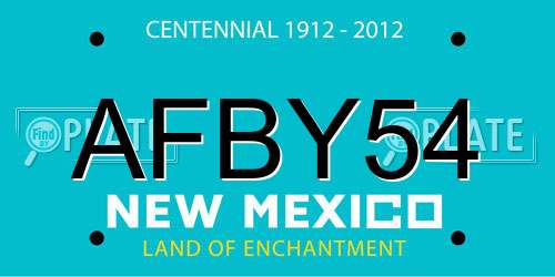 AFBY54 New Mexico License Plate