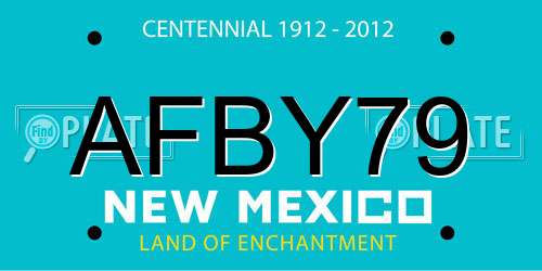 AFBY79 New Mexico License Plate