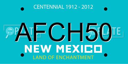 AFCH50 New Mexico License Plate
