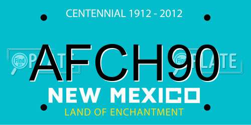 AFCH90 New Mexico License Plate