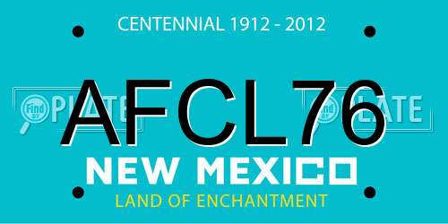 AFCL76 New Mexico License Plate