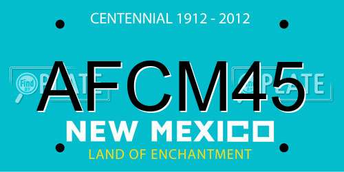 AFCM45 New Mexico License Plate