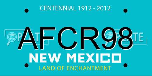 AFCR98 New Mexico License Plate